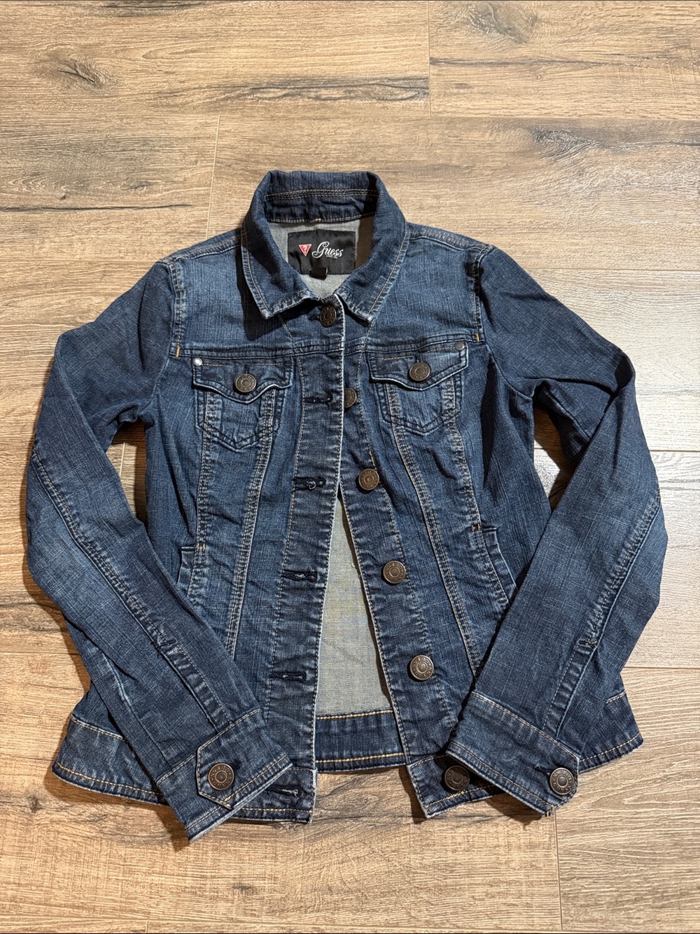 Guess Women's Dark Blue Denim Trucker Jacket